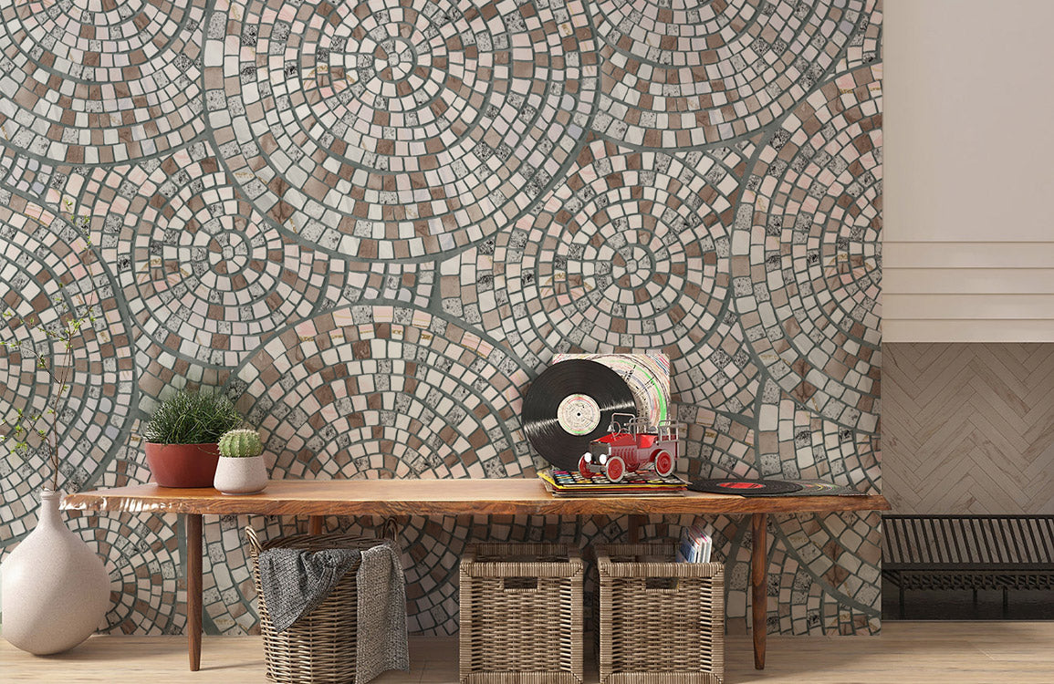 Abstract Geometric Mosaic Tile Mural Wallpaper