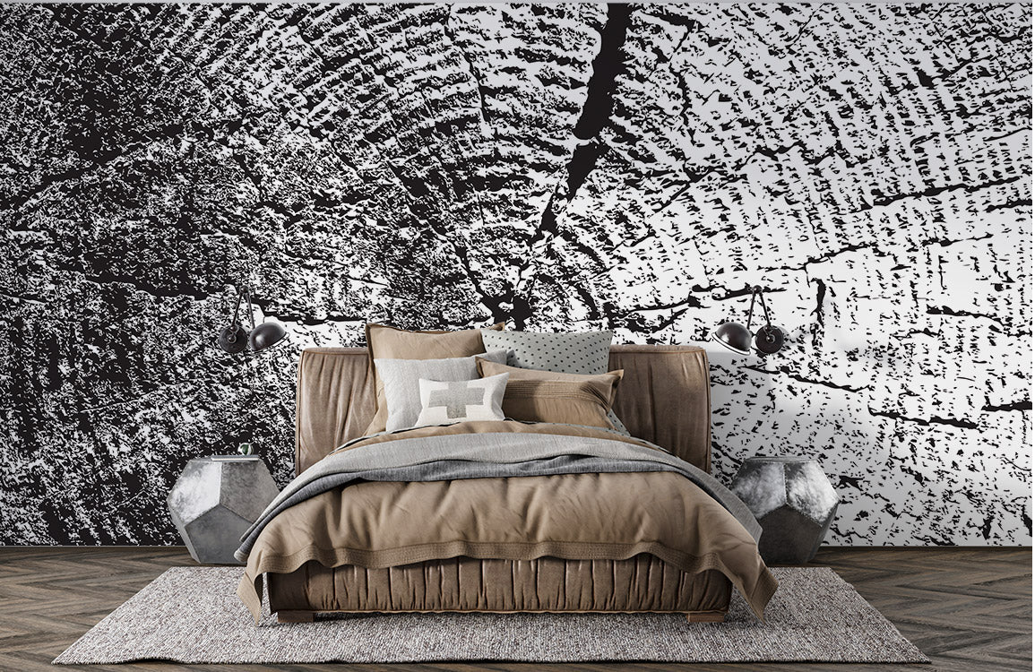 Rustic Black Wood Texture Mural Wallpaper