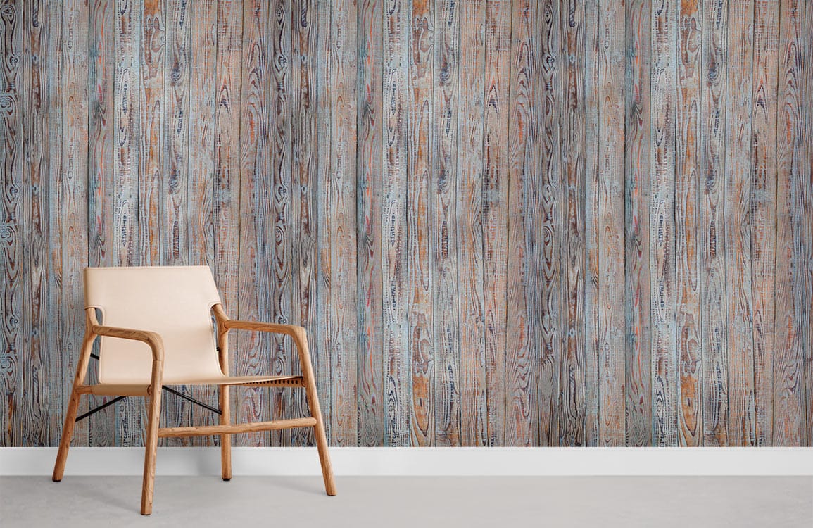 Rustic Weathered Plank Wood Mural Wallpaper