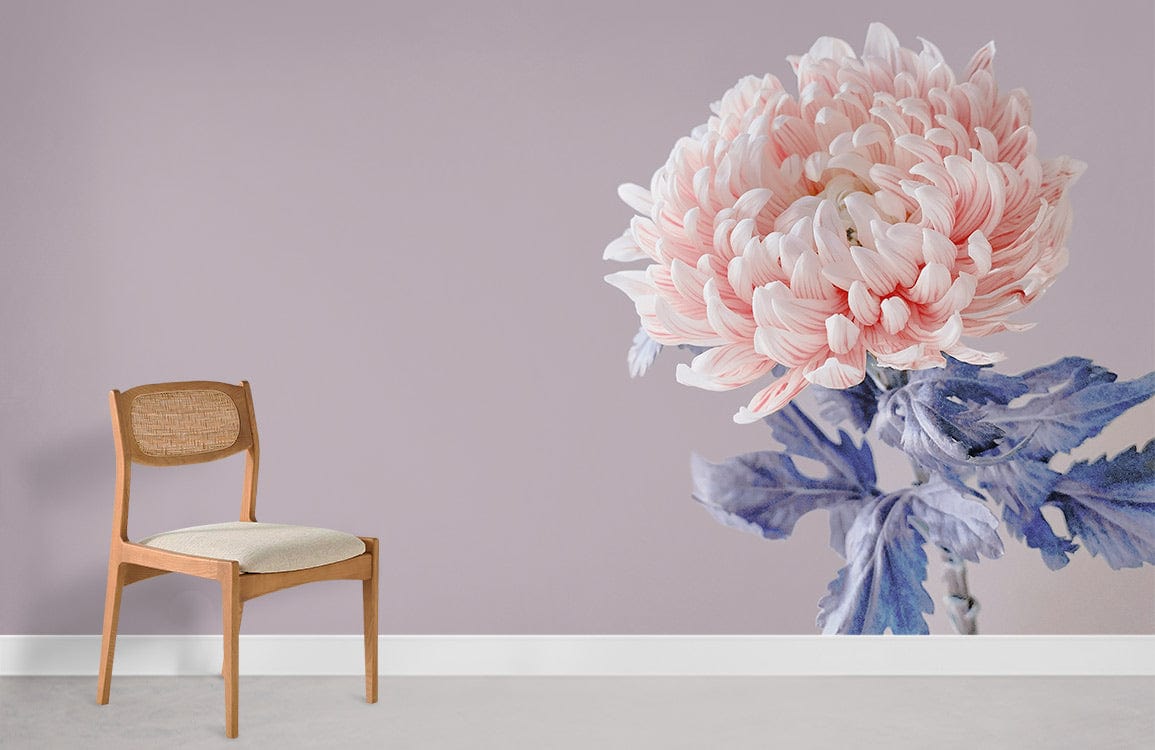 Elegant Pink Floral Botanical Wallpaper Mural