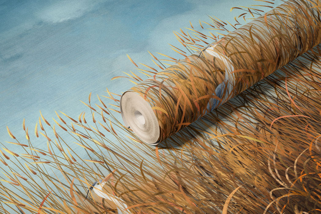 Tranquil Reeds Nature Landscape Mural