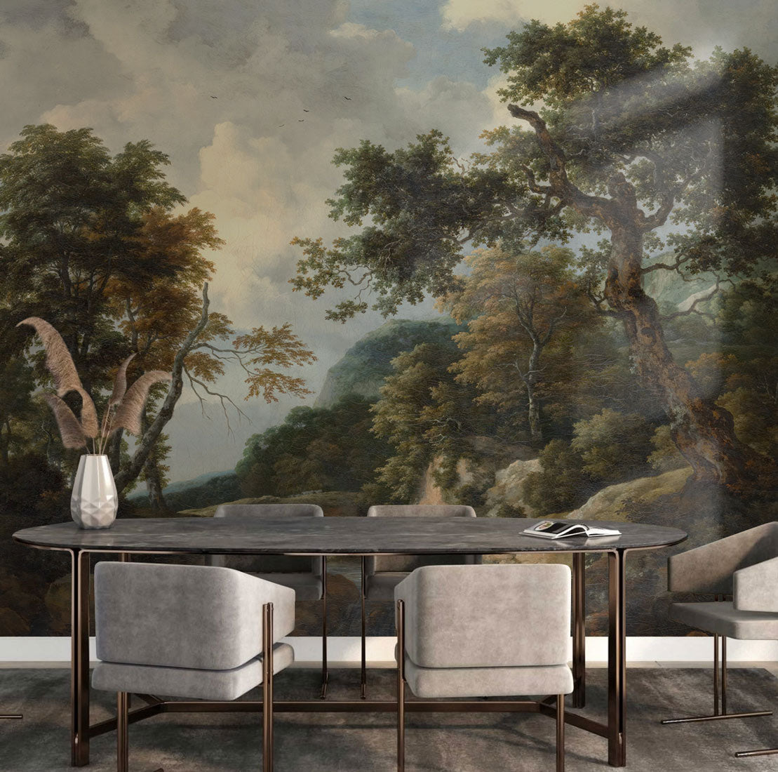 Serene Riverbank Mural Wallpaper
