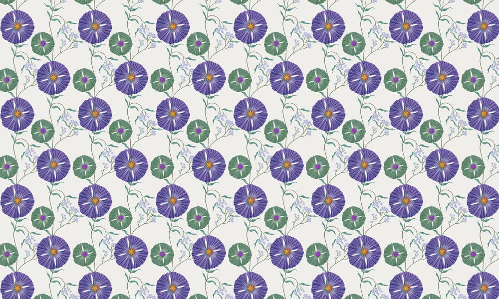 Wallpaper with Dense Circle Flowers Pattern Used for Home Decoration