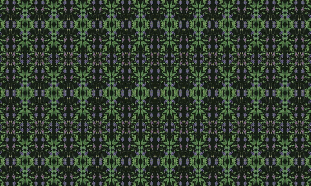 Mural wallpaper featuring flowering bushes in green for use in home decoration