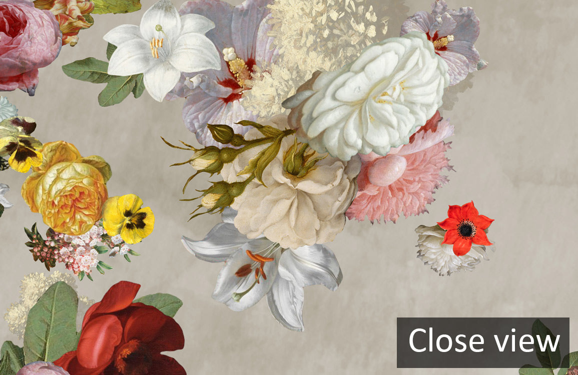 Floral Weltkarte Wandtapete