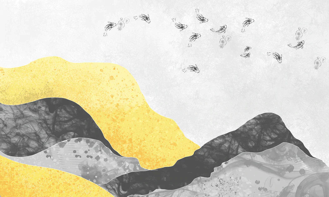 Wallpaper Mural of Golden Pond for Use in Home Decoration