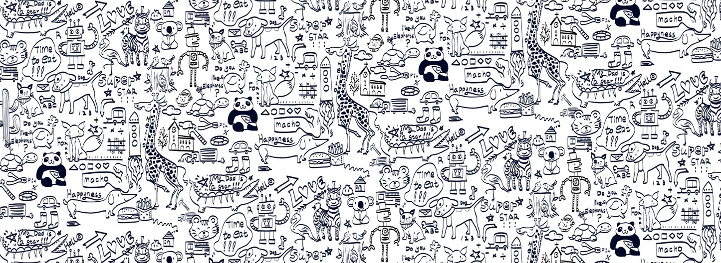 Payment of Whimsical Doodle Art Kids Mural Wallpaper