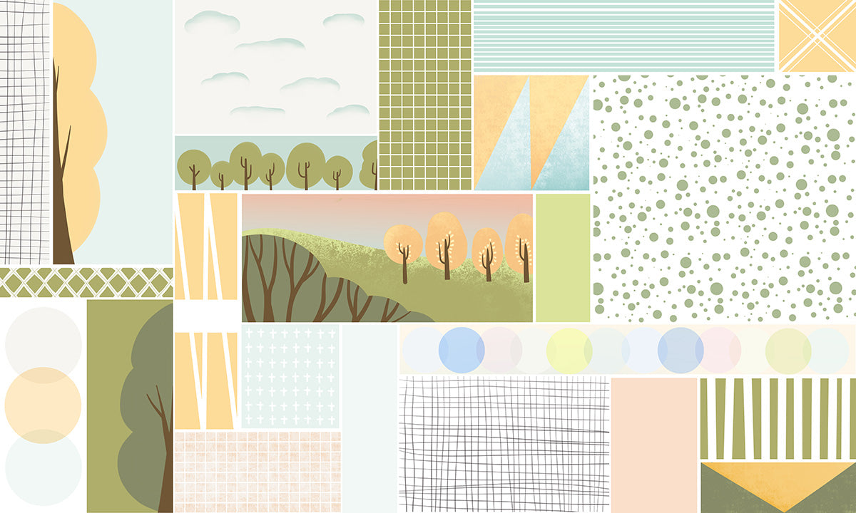 Fresh Oil Painting Forest Wallpaper Mural