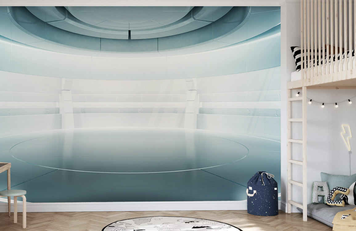 Futuristic Dome Interior Mural Wallpaper in bedroom