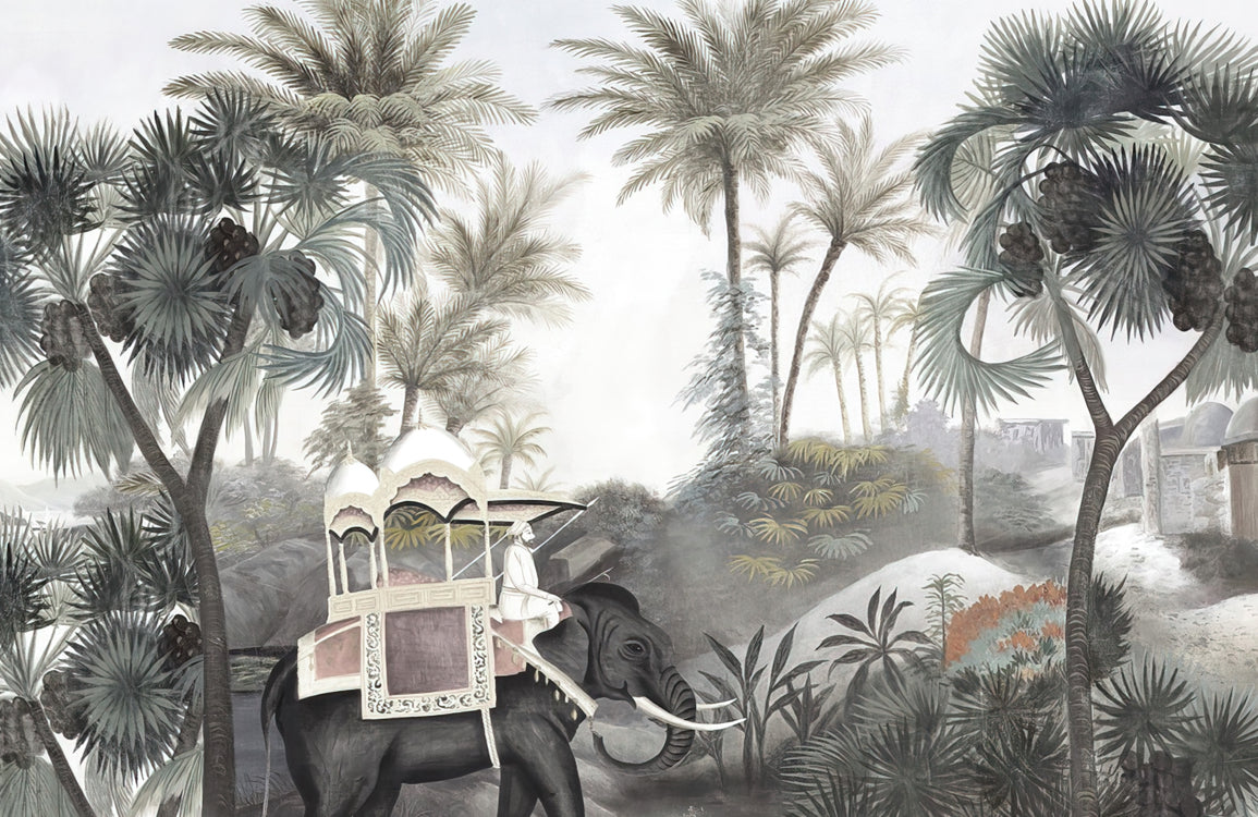 Tropical Green Palm Leaf Mural Wallpaper