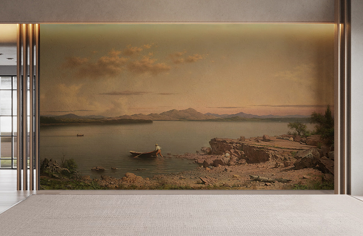 Tranquil Lakeside Retreat Mural Wallpaper