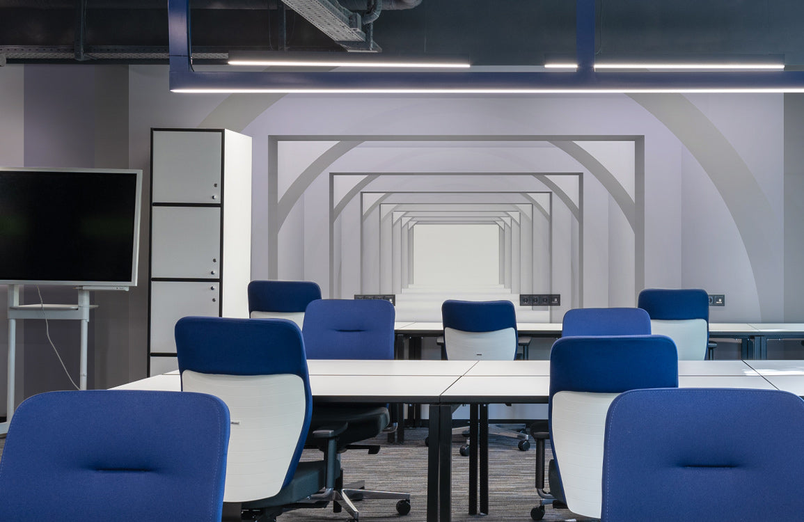 Endless Arch Perspective Mural Wallpaper in office