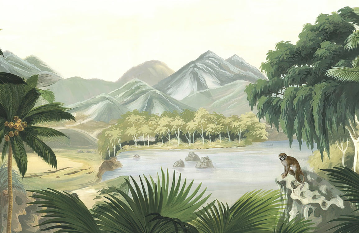 Fresh Oil Painting Forest Wallpaper Mural