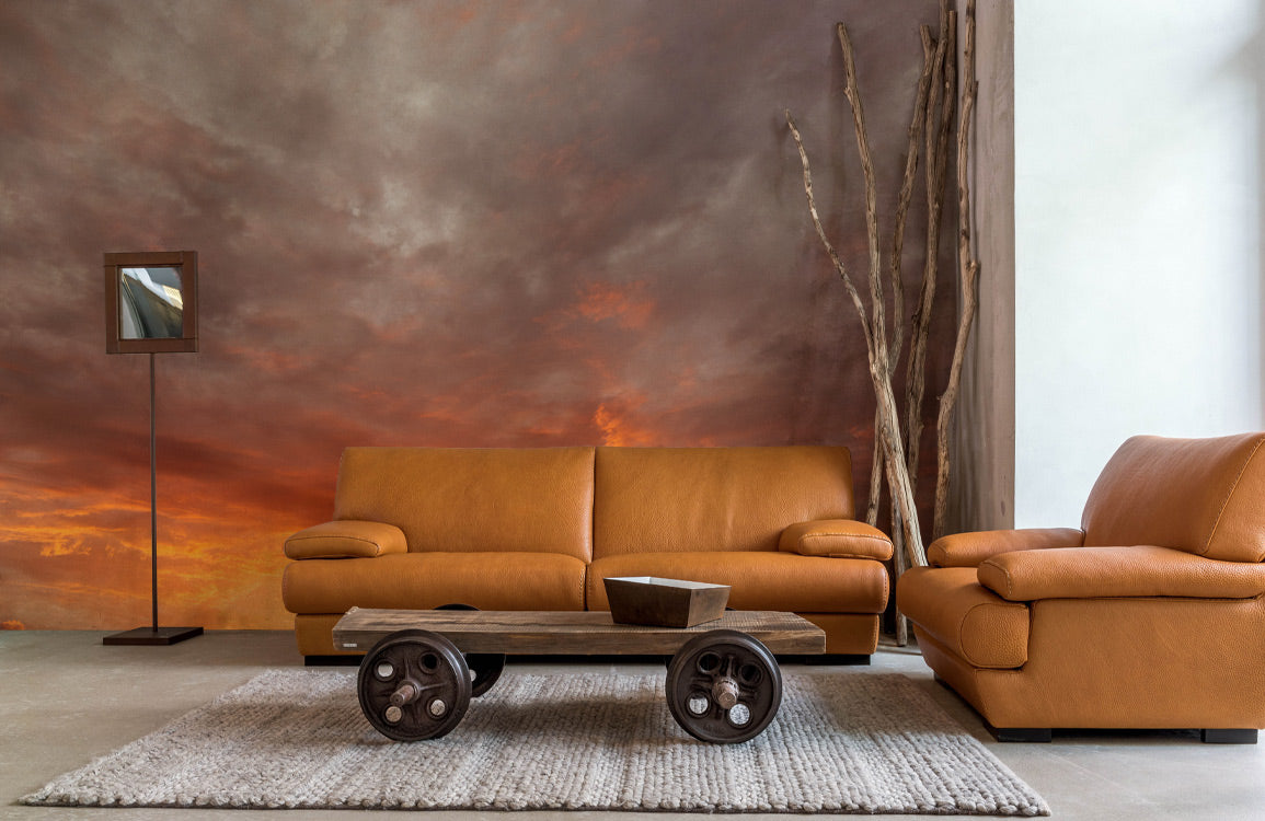 Dramatic Fiery Sunset Sky Mural Wallpaper