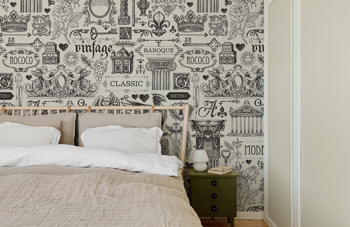 Baroque Collage Charm Mural Wallpaper