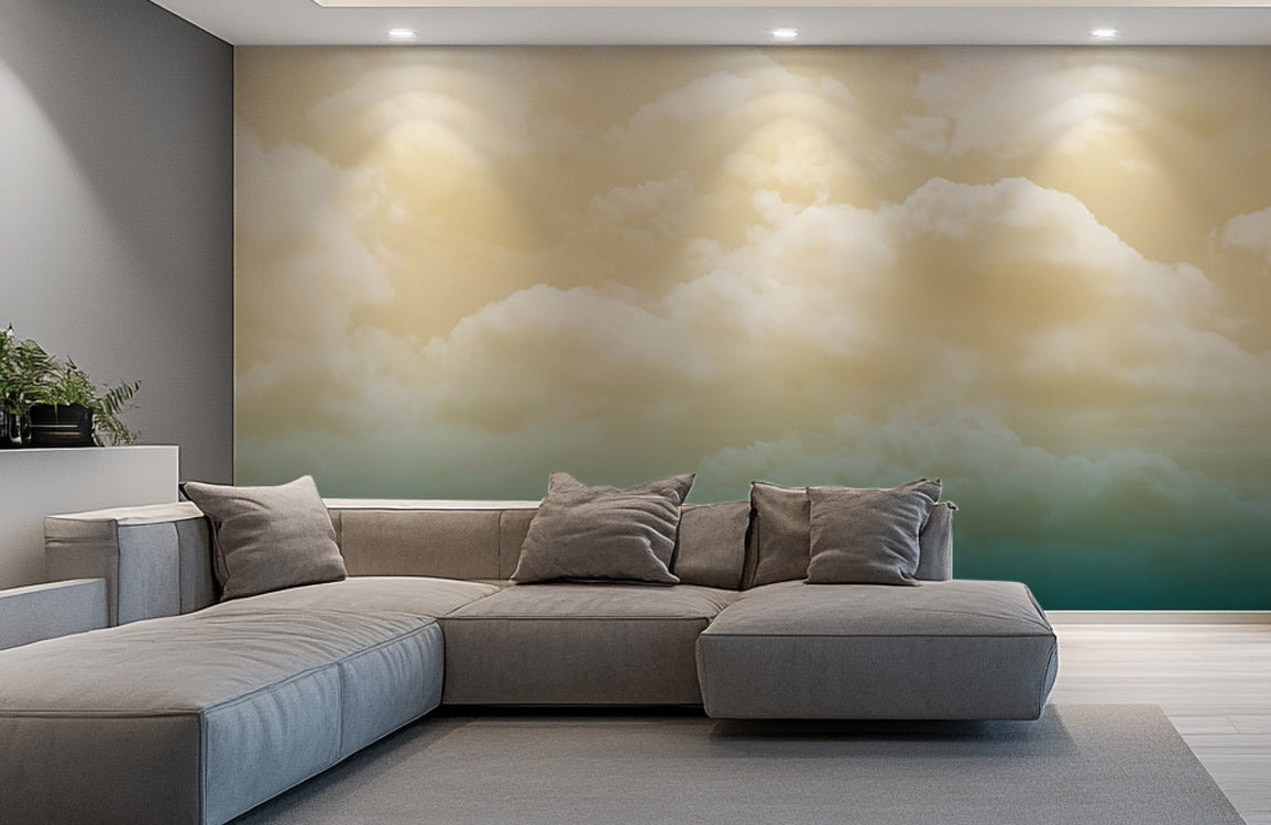 Dreamy Gold Horizon Mural Wallpaper
