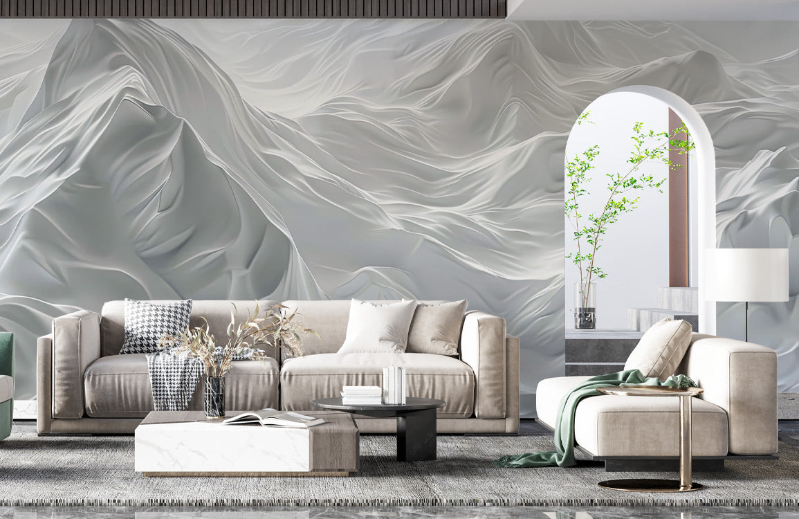 Abstract Mountain Dreamscape Mural Wallpaper in living room