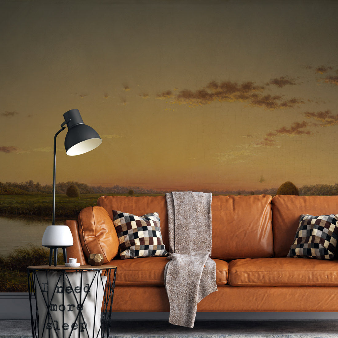 Golden Horizon Serenity Mural Wallpaper