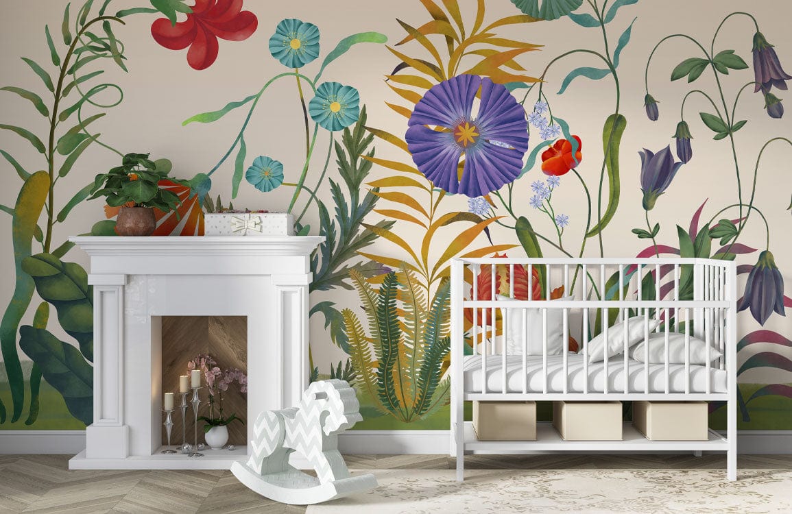 Botanical Garden Floral Mural Wallpaper | Ever Wallpaper – Everwallpaper