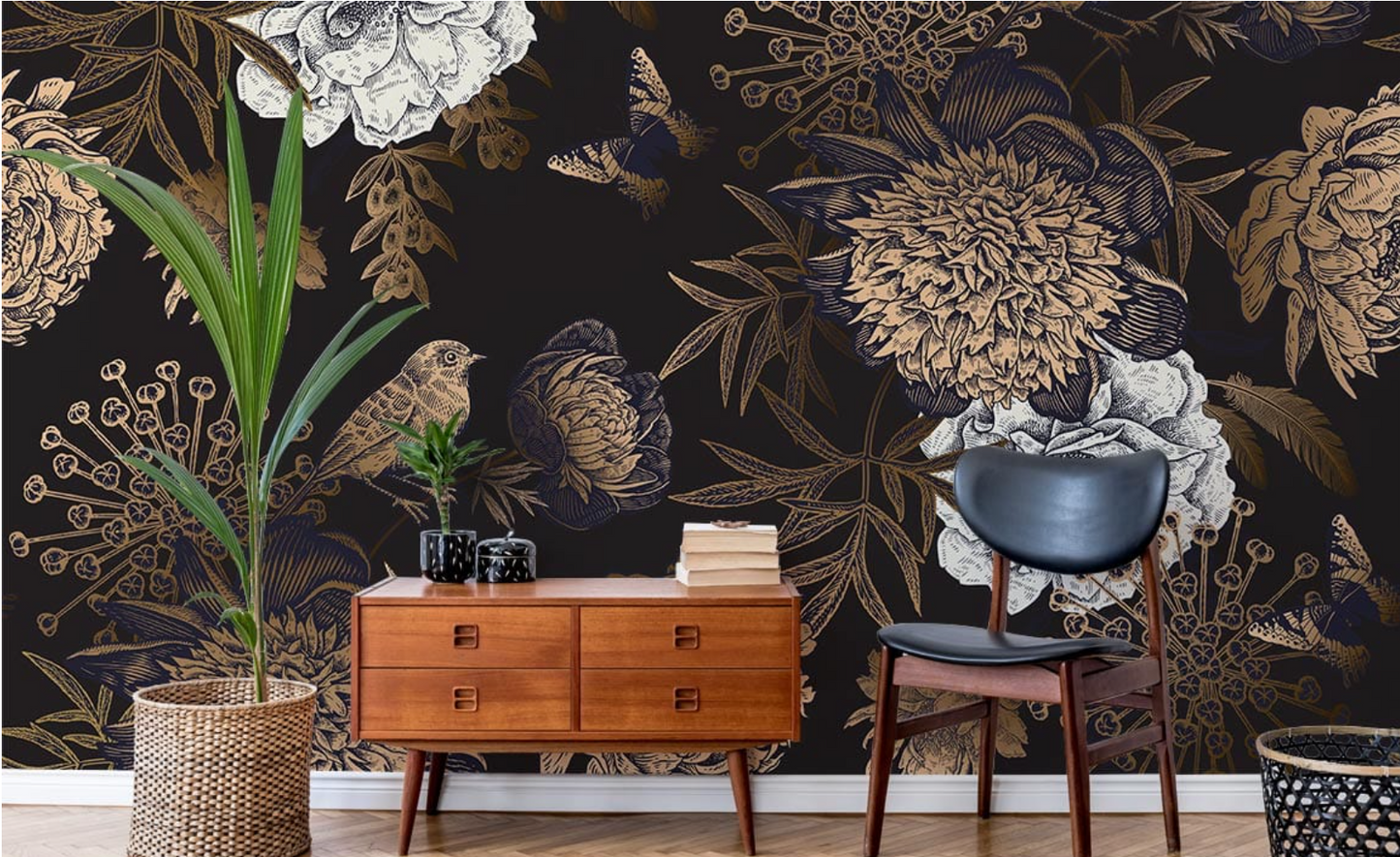 Payment of Elegant Nocturnal Garden Mural Wallpaper