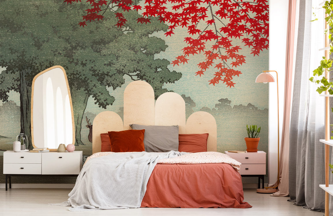 Deer in Autumn Forest Mural Wallpaper