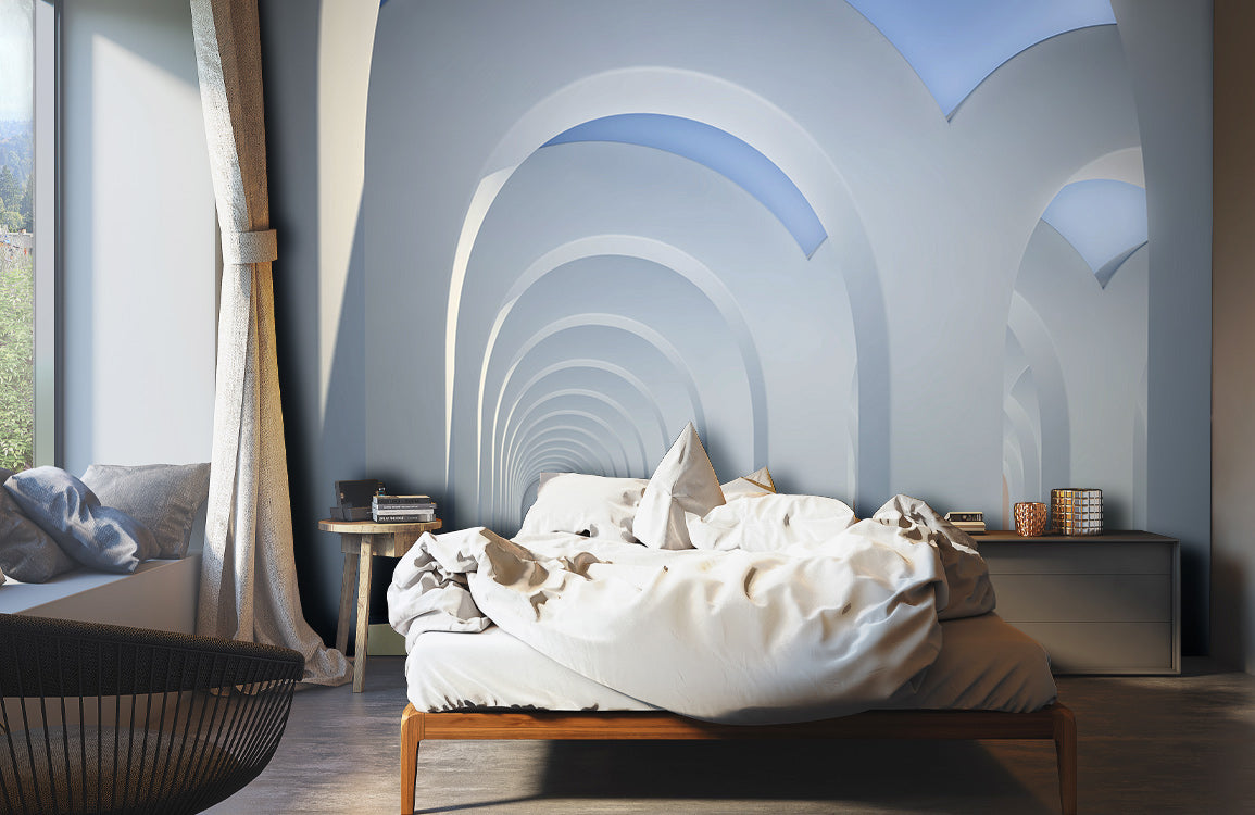 Serene Arched Pathway Mural Wallpaper in bedroom