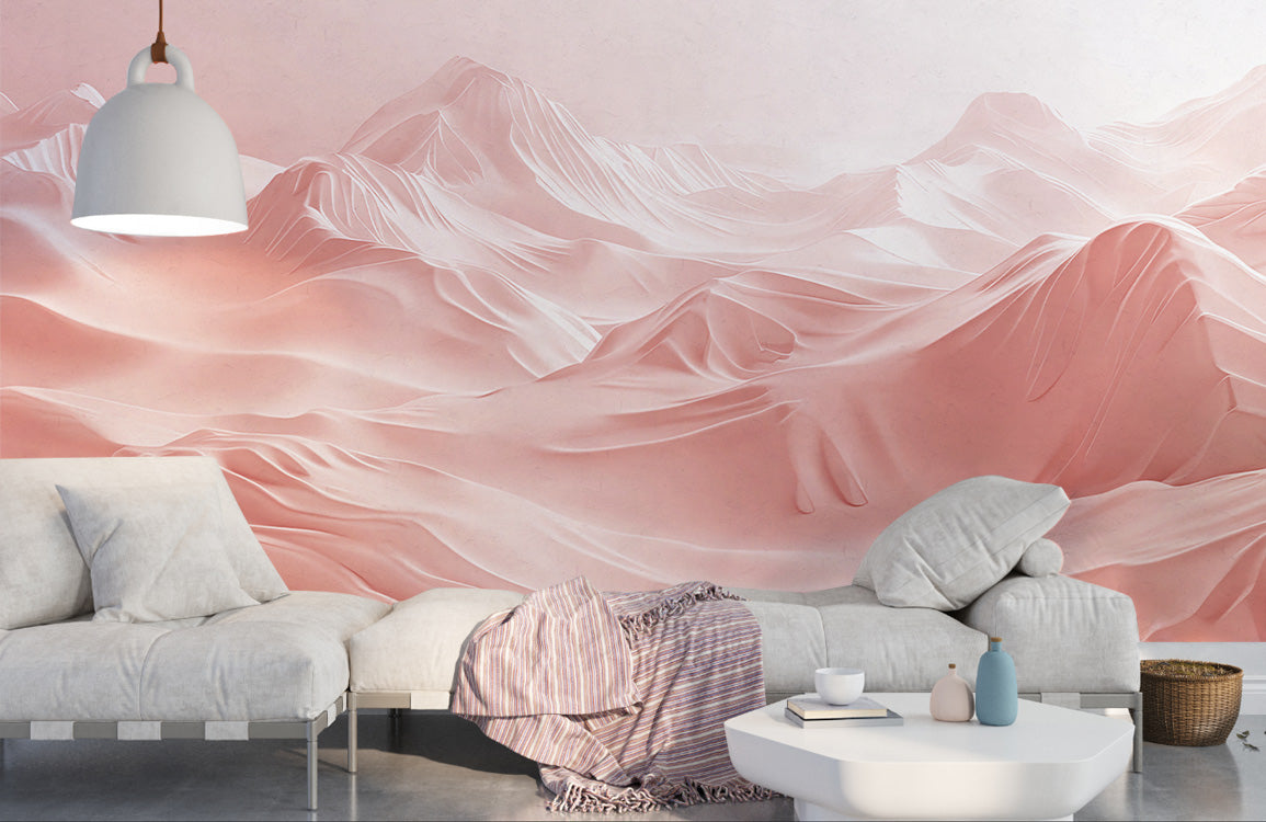 Desert Rose Dreams Mural Wallpaper in living room