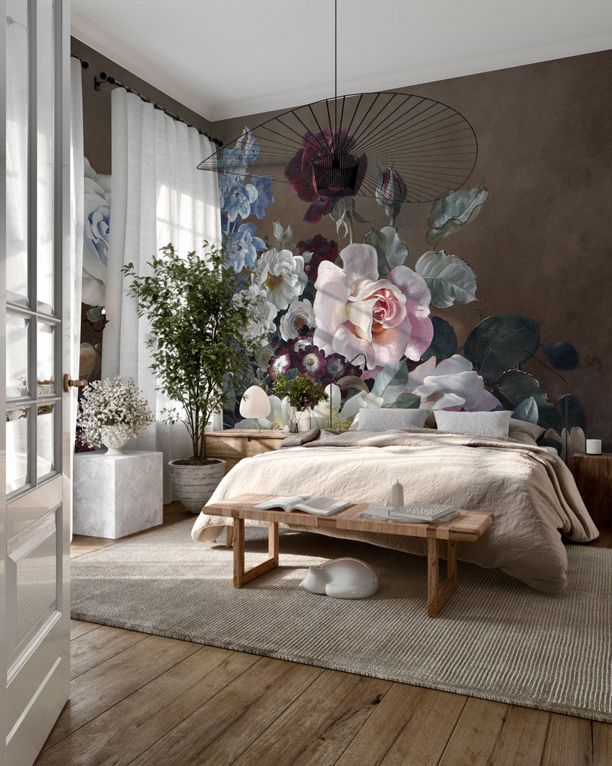 Classic Rose Bouquet Mural Wallpaper