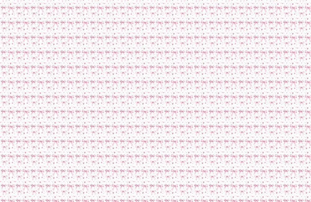 Lovely Bow and Heart Mural Wallpaper