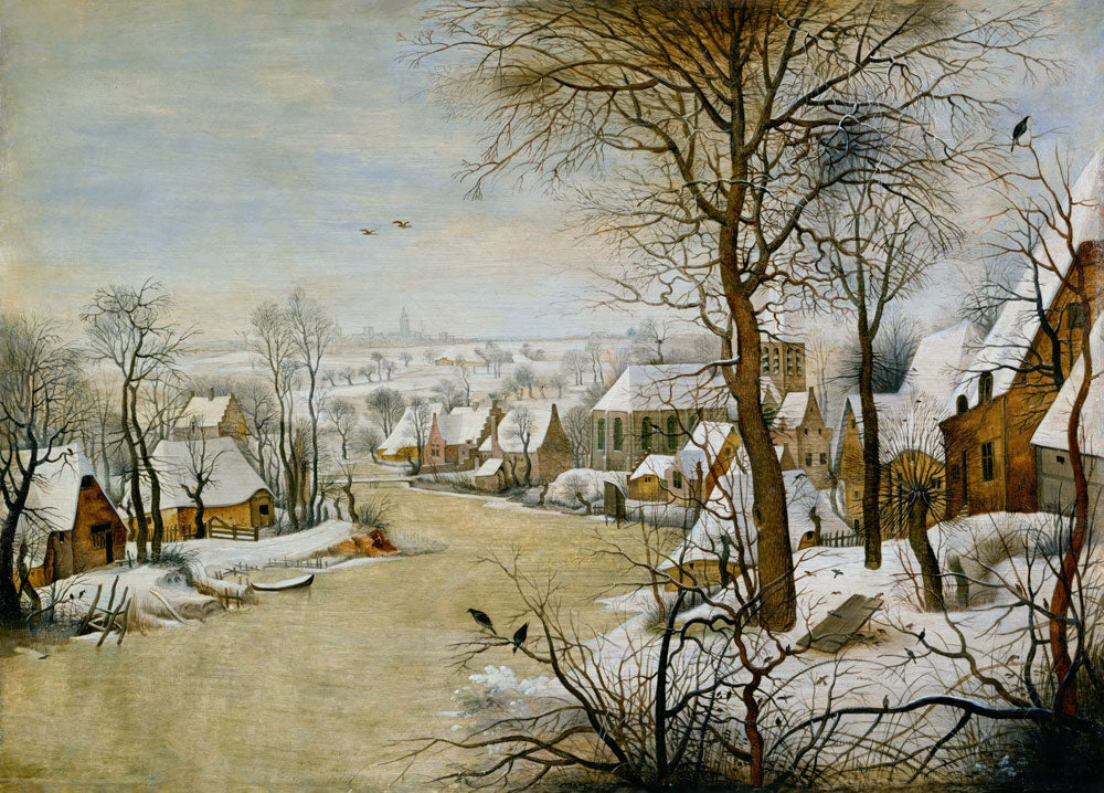 Winter Village Serenity Mural Wallpaper