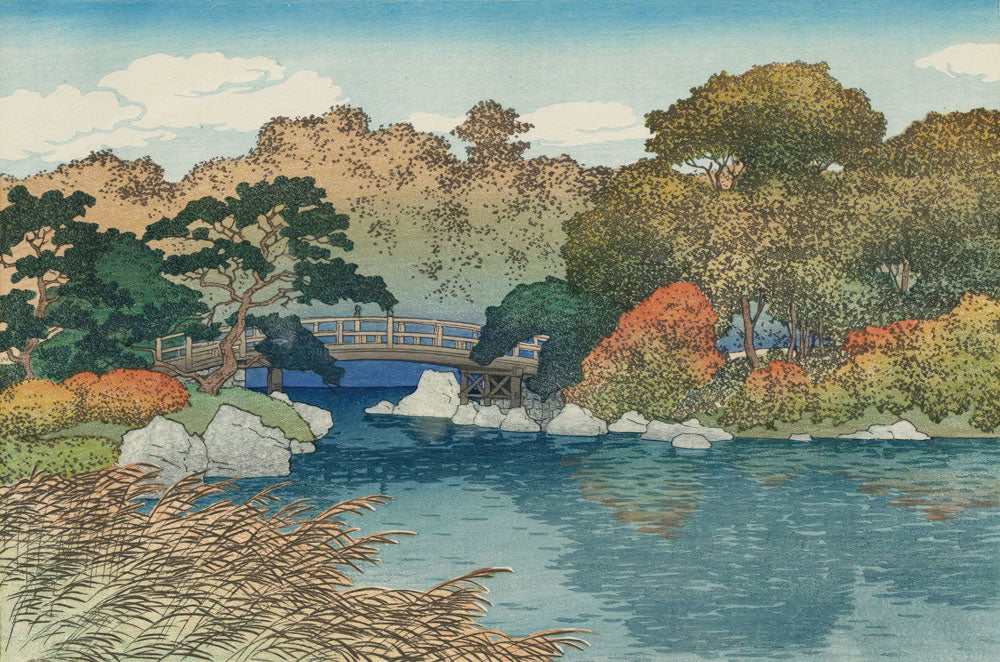 Autumn Bridge Serenity Mural Wallpaper