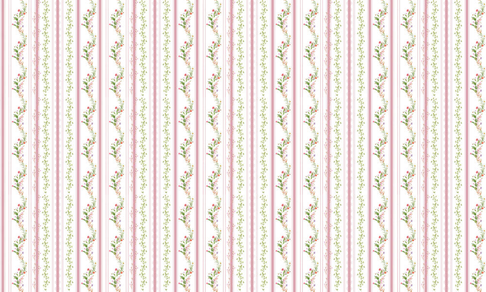 Elegant Floral Stripe Mural Wallpaper
