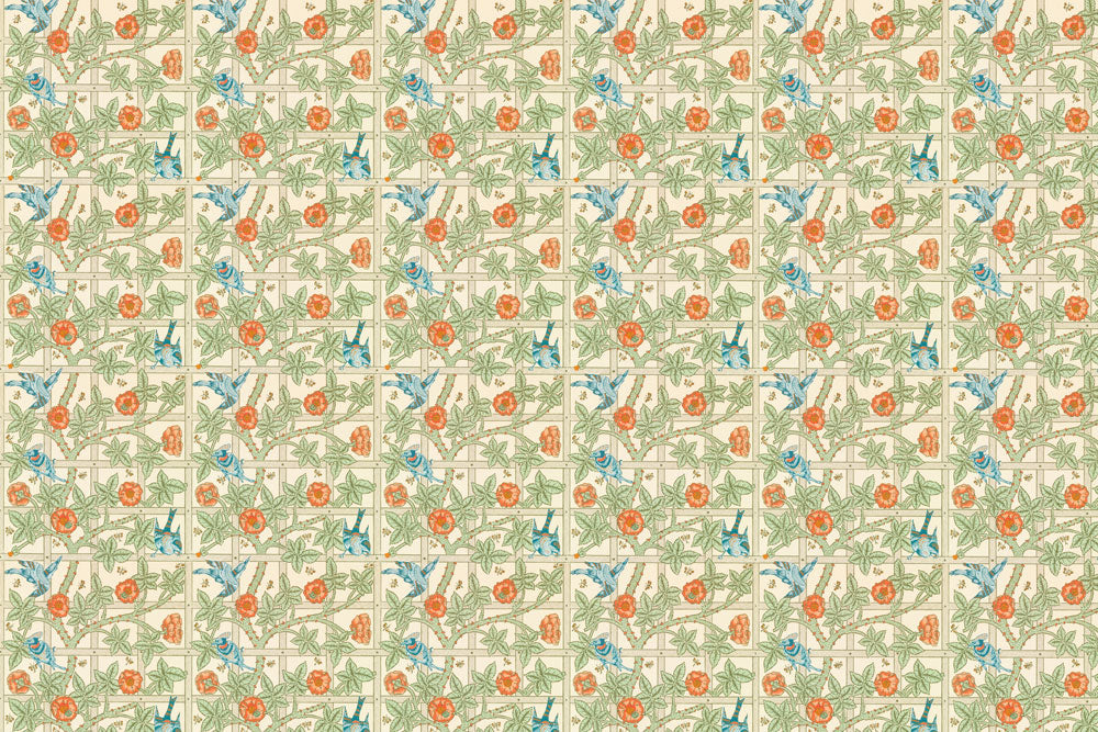 Floral Aviary Delight Mural Wallpaper