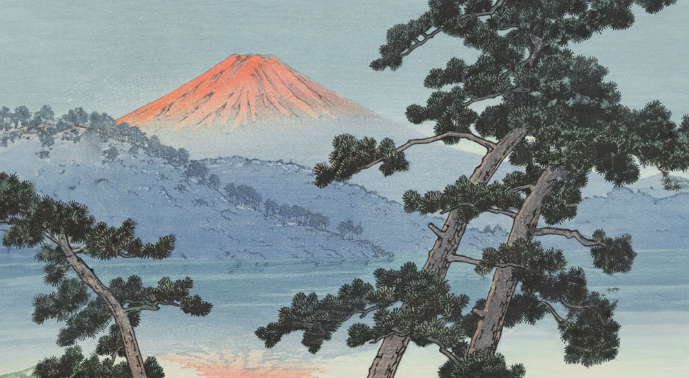 Mount Fuji Pine Landscape Mural Wallpaper