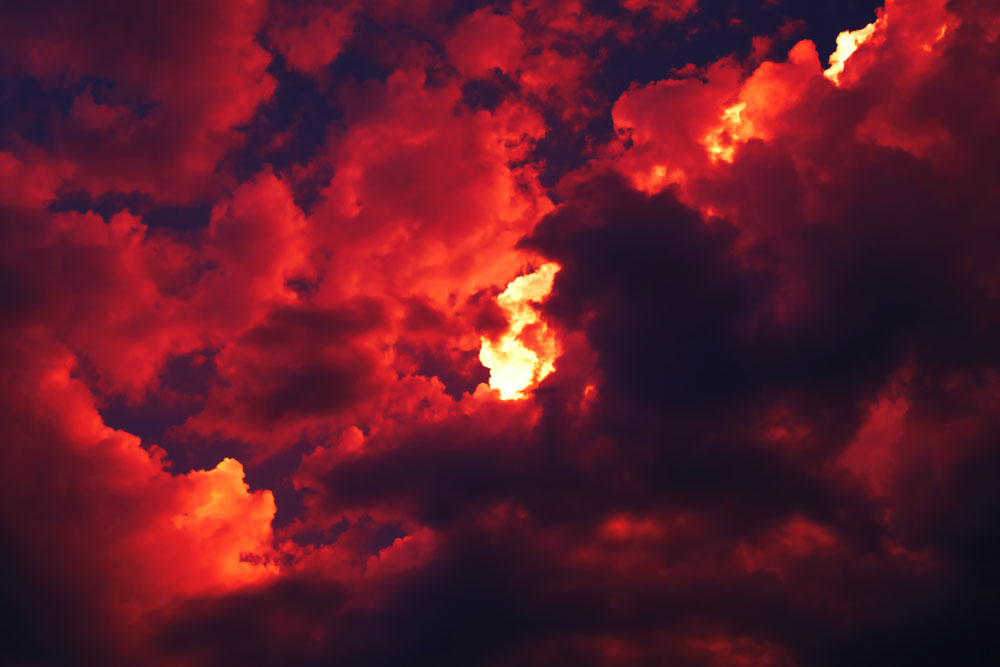 Red Ember Horizon Mural Wallpaper
