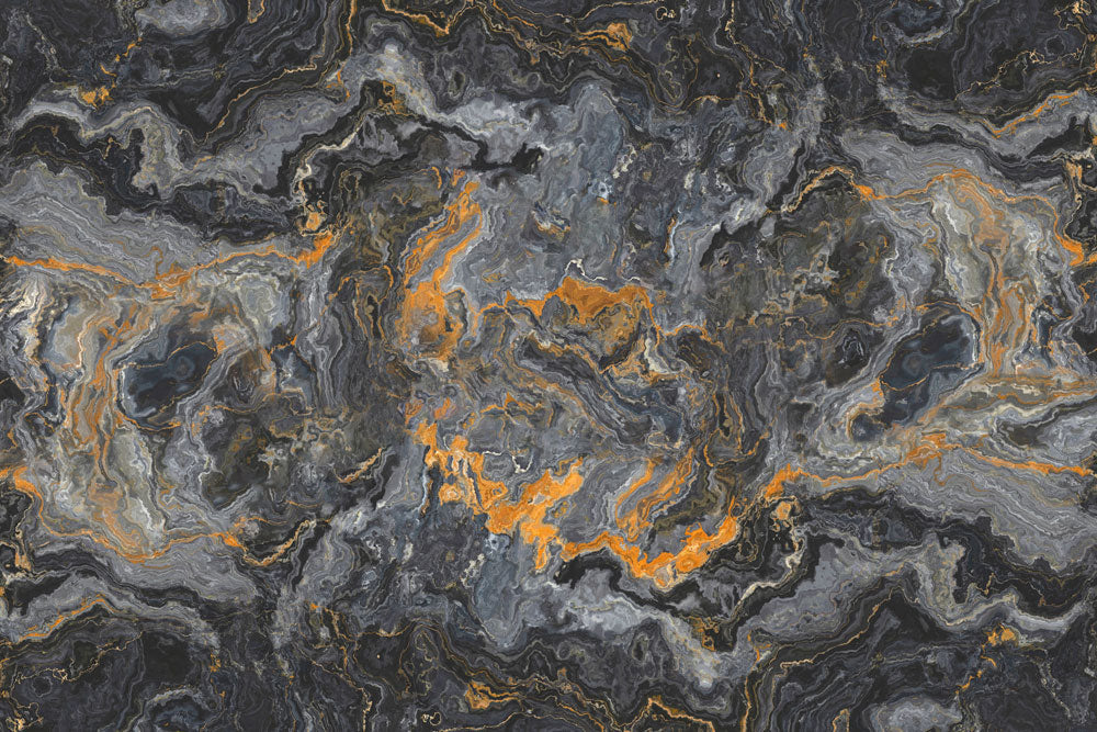 Midnight Gold Marble Mural Wallpaper