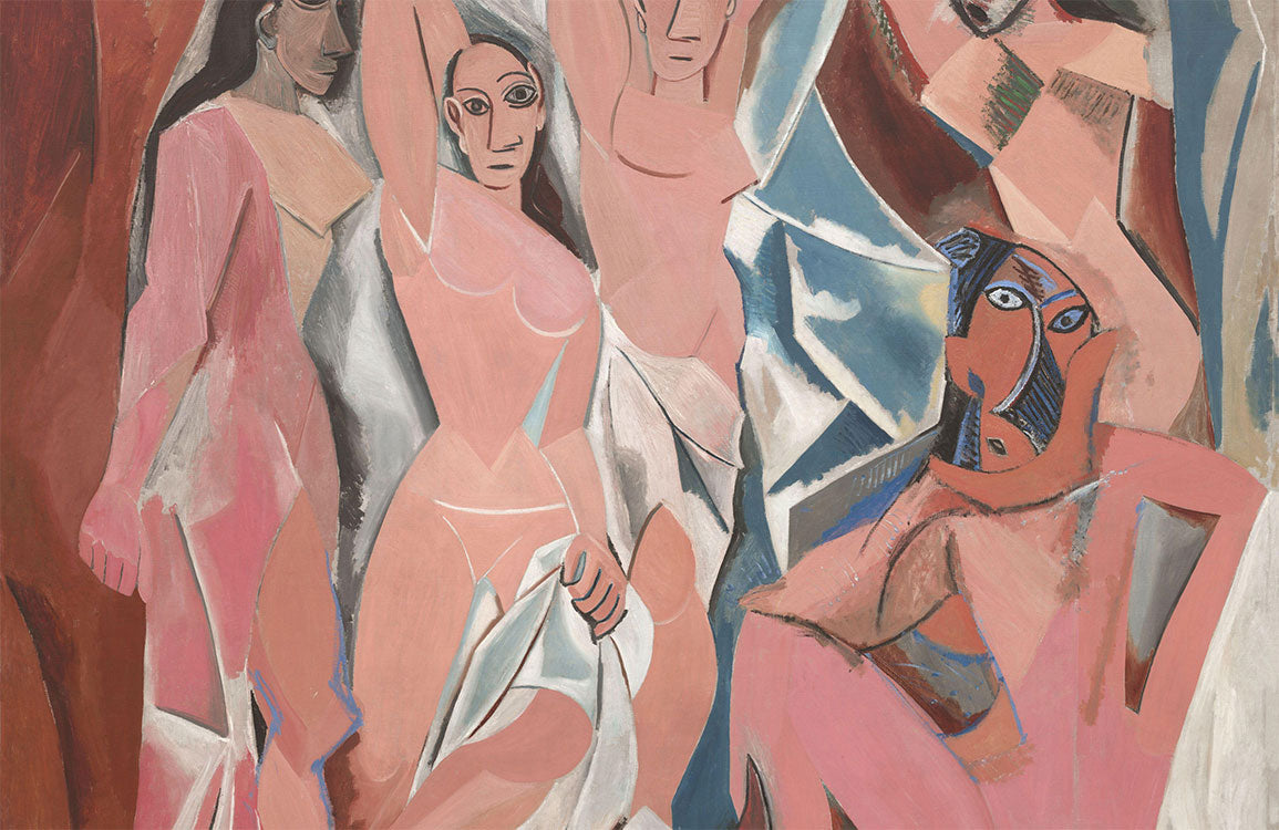 Abstract Cubist Neutral Tone Mural Wallpaper