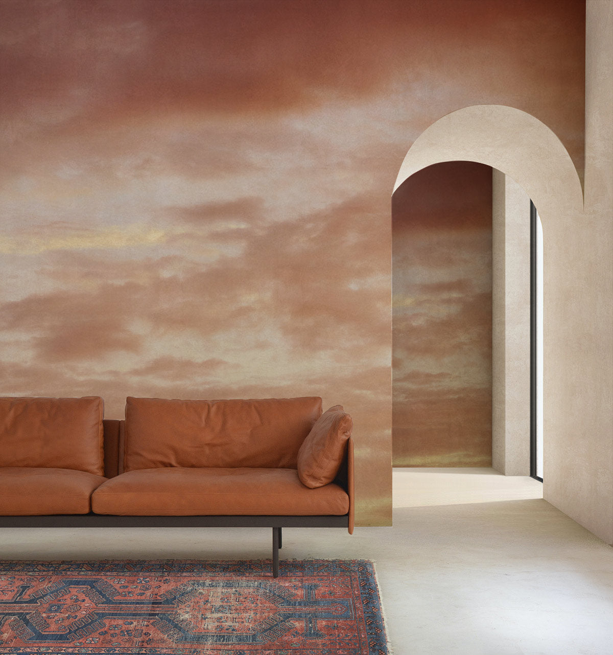 Blushed Sunset Clouds Mural Wallpaper