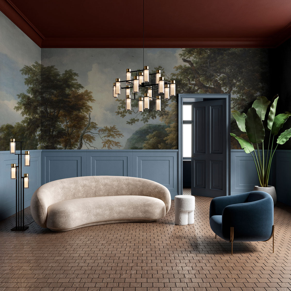 Serene Riverbank Mural Wallpaper