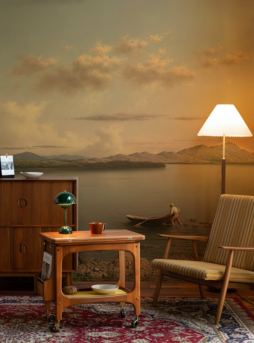 Tranquil Lakeside Retreat Mural Wallpaper