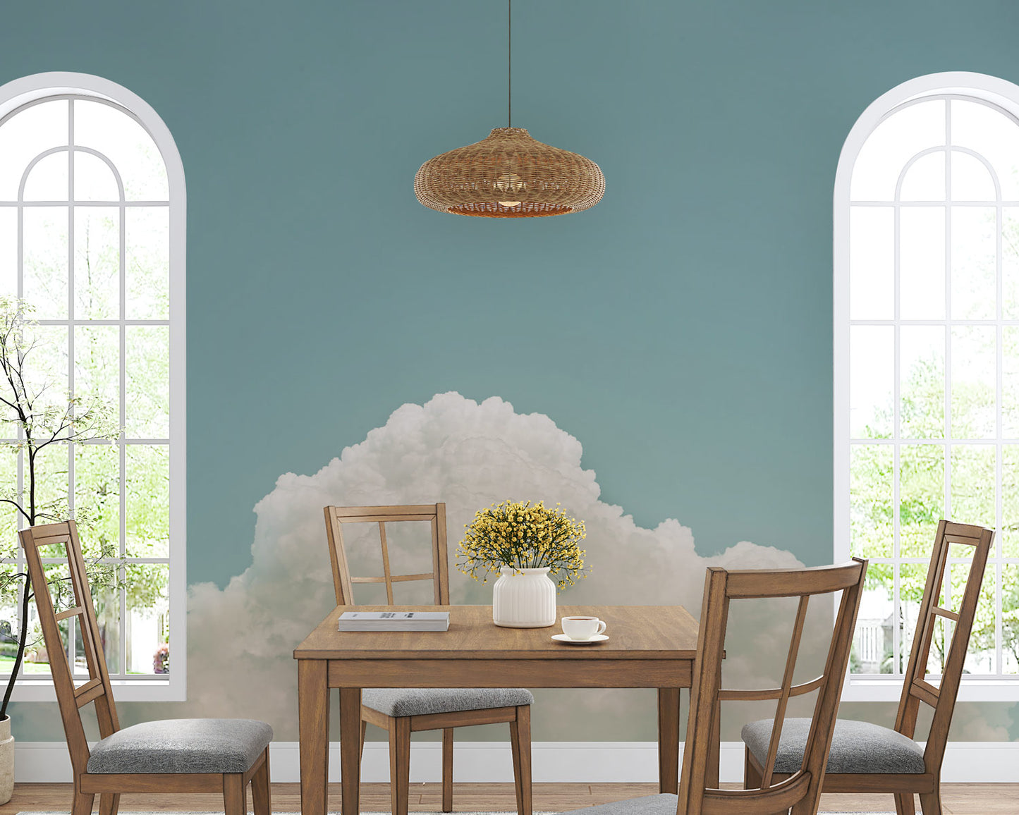 Minimal Cloud Horizon Mural Wallpaper