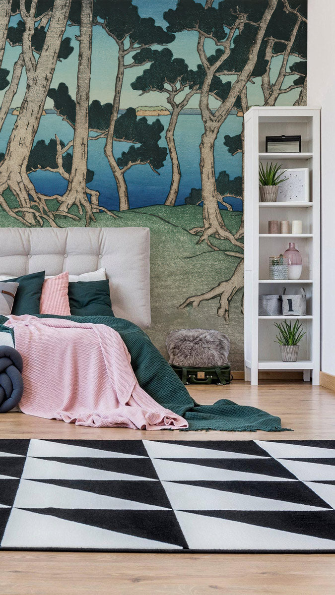 Tranquil Coastal Grove Mural Wallpaper
