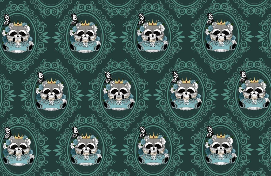 Gothic Skull Damask Pattern Shipping Fee