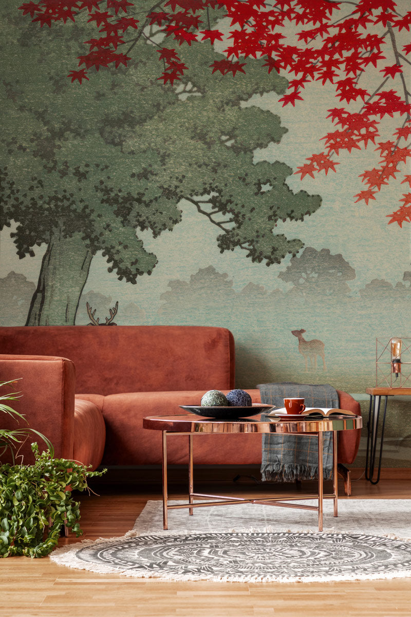 Deer in Autumn Forest Mural Wallpaper