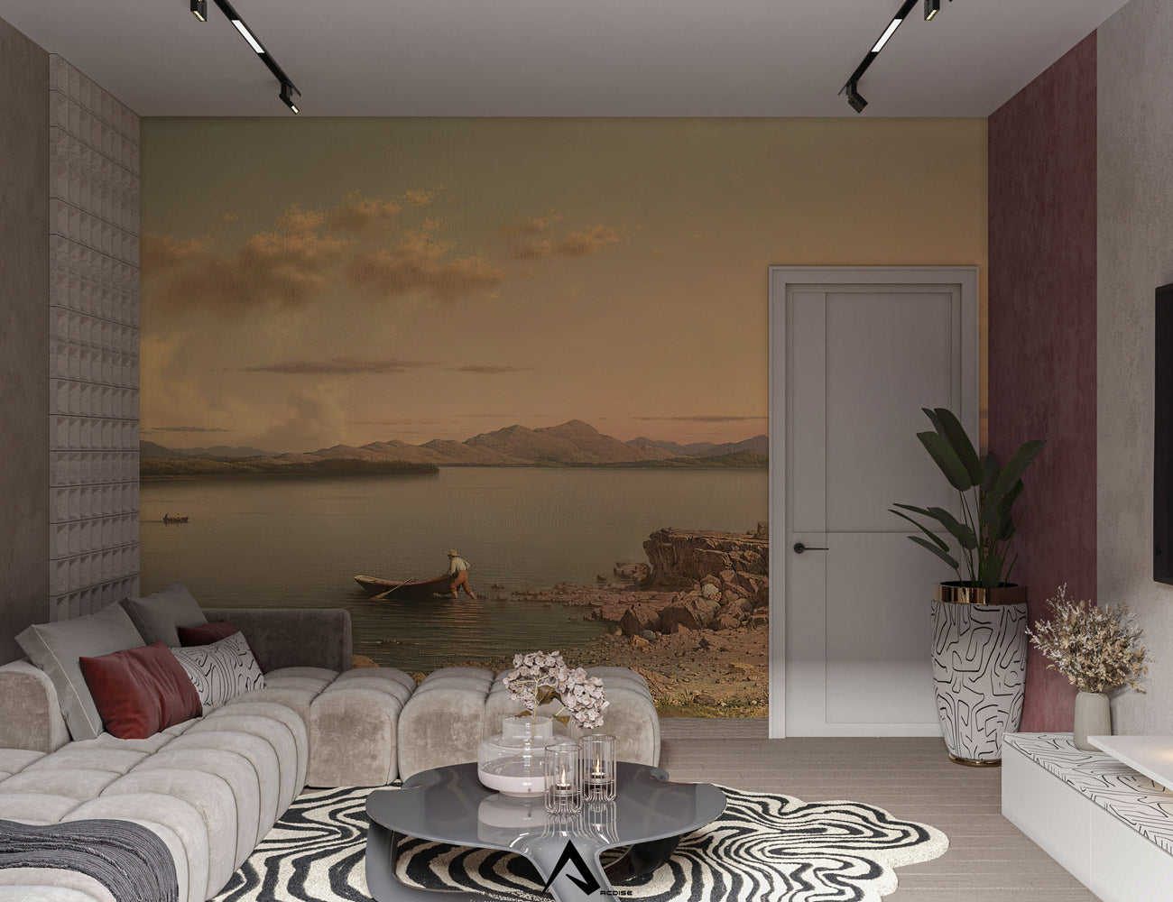 Tranquil Lakeside Retreat Mural Wallpaper