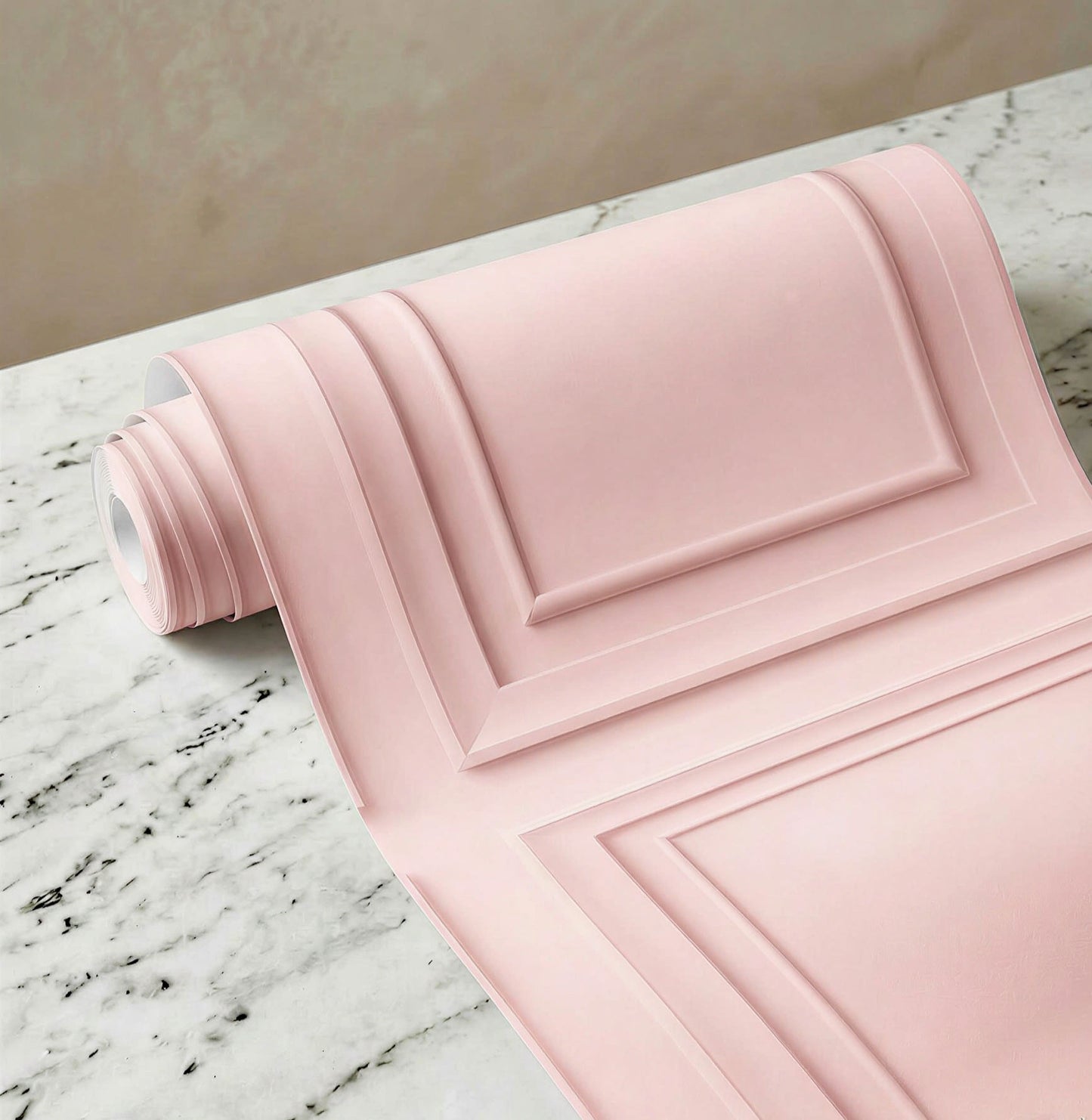 Blush Pink Classic Panel Wallpaper