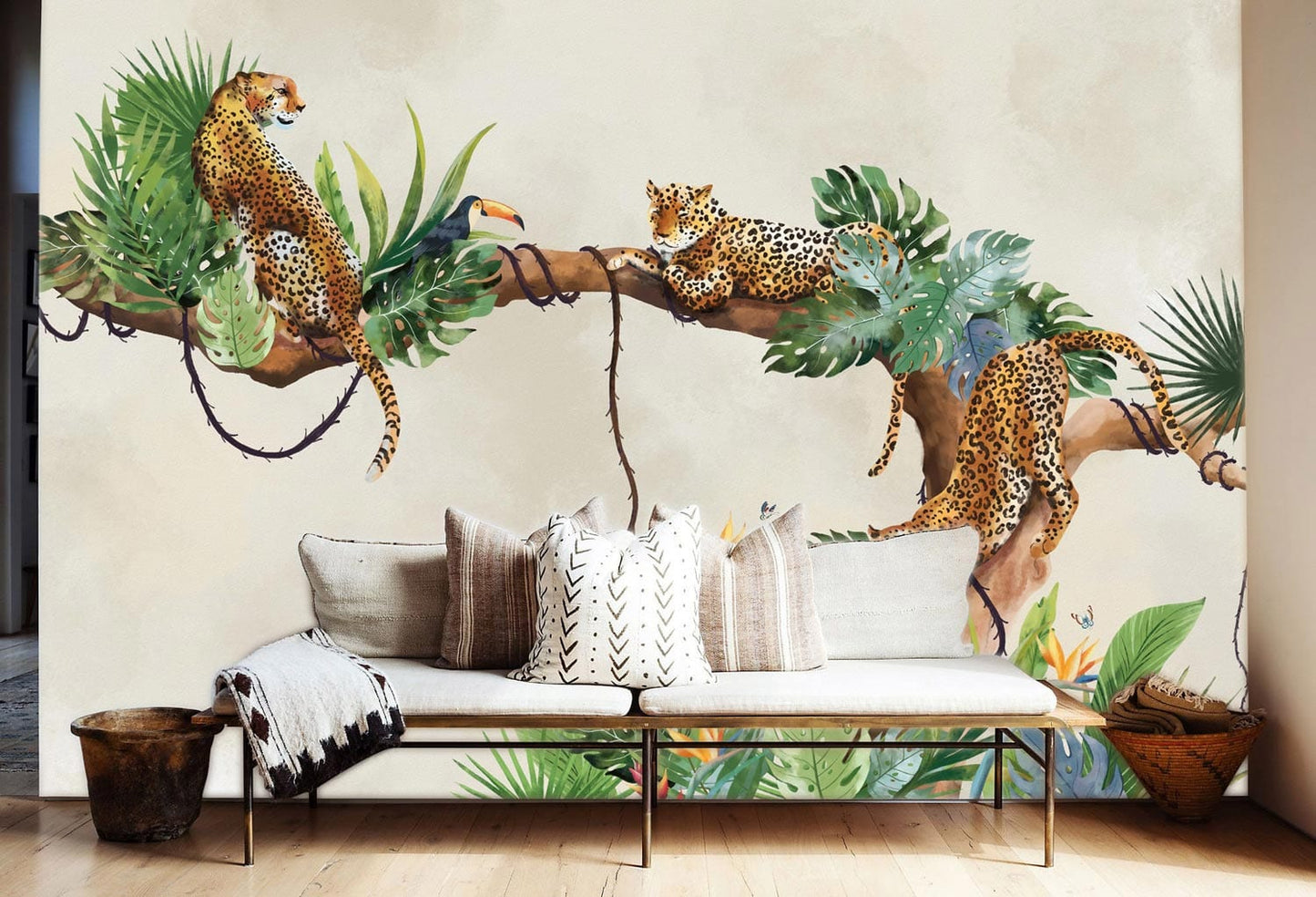 Cheetah rest with eyes closed and watching far away wallpaper