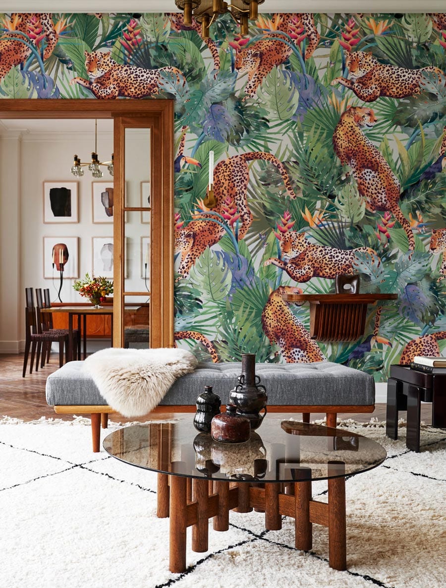 cheetahs own different shapes and actions mural living room