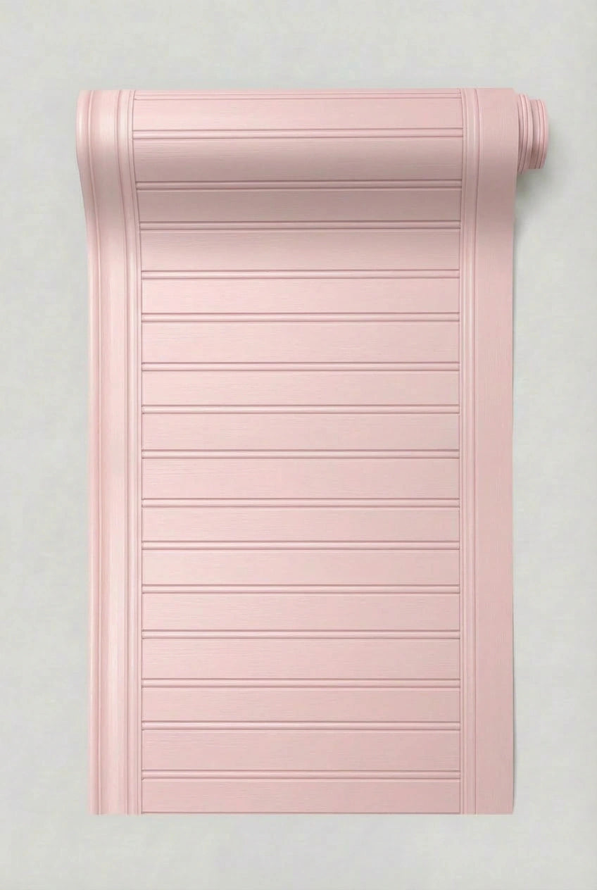 Blush Pink Beadboard Panel Wallpaper