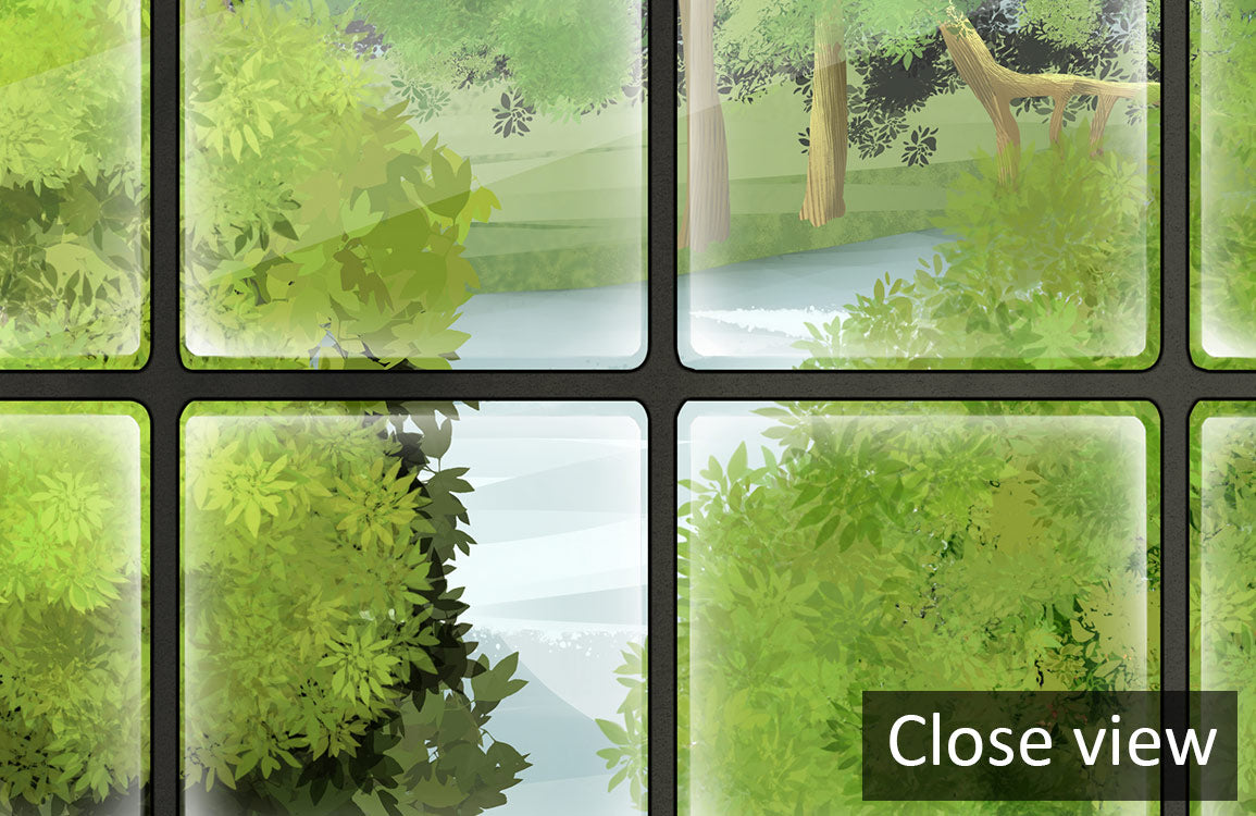 Serene Landscape Window View Mural Wallpaper